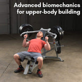 Pro ClubLine (LVIP) Incline Press Leverage Gym Bench - Converging Chest & Shoulder Press Machine with Sealed Bearings and Gas-Assisted Start Positions